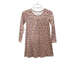 Hanna Andersson Girls Long Sleeve Floral Dress Size 130 8 Pink & Brown 2525